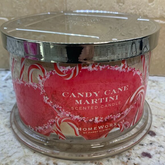 HomeWorx by Harry Slatkin Candy Cane Martini Scented 4-Wick Candle 18oz - Picture 1 of 4